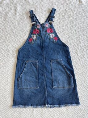 hollister denim overall dress Women's Denim Cherry Graphic Mini Dress | Women's Sale